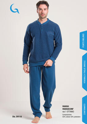 HERREN-PYJAMAS M/L V60050 Tellini S.R.L. Großhandelskleidung